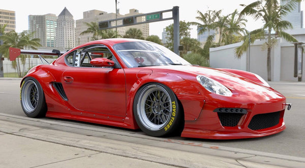 ☆絶版*Autobarn*1/18*Porsche Cayman Rocket Bunny オレンジ