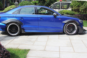 2013-2016 Audi S3/ A3 Sline Sedan BKSS Style Side Skirts w/ Caps