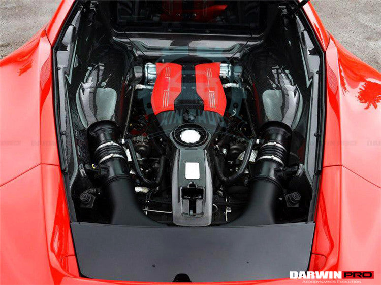 2015-2022 Ferrari 488 GTB/Pista/F8 Dry Carbon Fiber Engine Bay Panels With Heat Protection