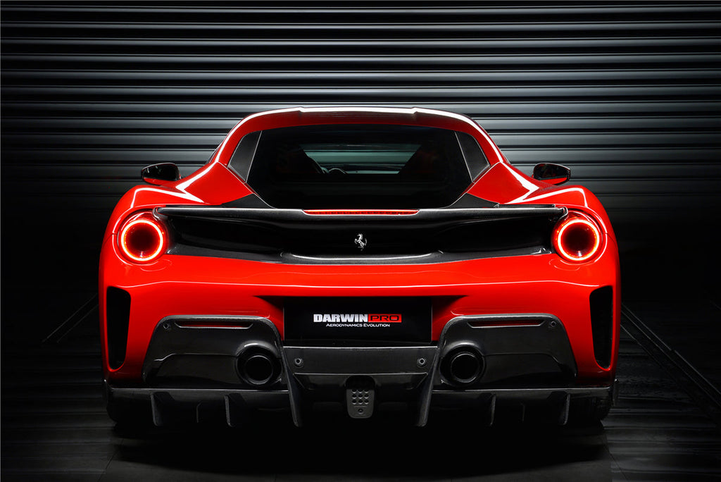 2015-2020 Ferrari 488 GTB Pista Style Rear Bumper & Wing