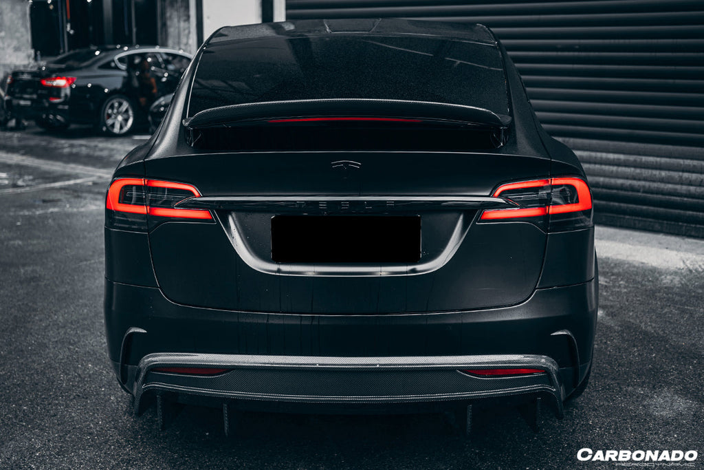 2016-2021 Tesla X SUV RZS Style Carbon Fiber Rear Bumper Canards