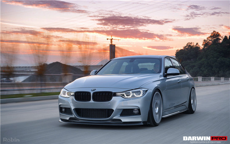 2011-2019 BMW 3 Series F30/F35 M-Tech GV Style Carbon Fiber Front Lip W/Caps