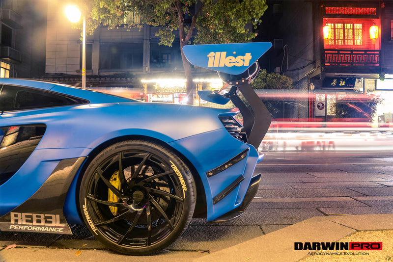 2011-2017 McLaren MP4 12C/650S Rebel Performance Style Partial Carbon Fiber Rear Bumper