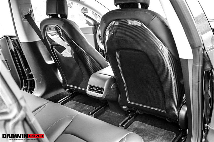 2017-2020 Tesla Model 3 Autoclave Carbon Fiber Seat-back Cover Replacement