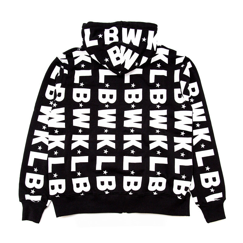 LBWK Total Pattern Logo Zip Hoodie Black – LTMOTORWERKS