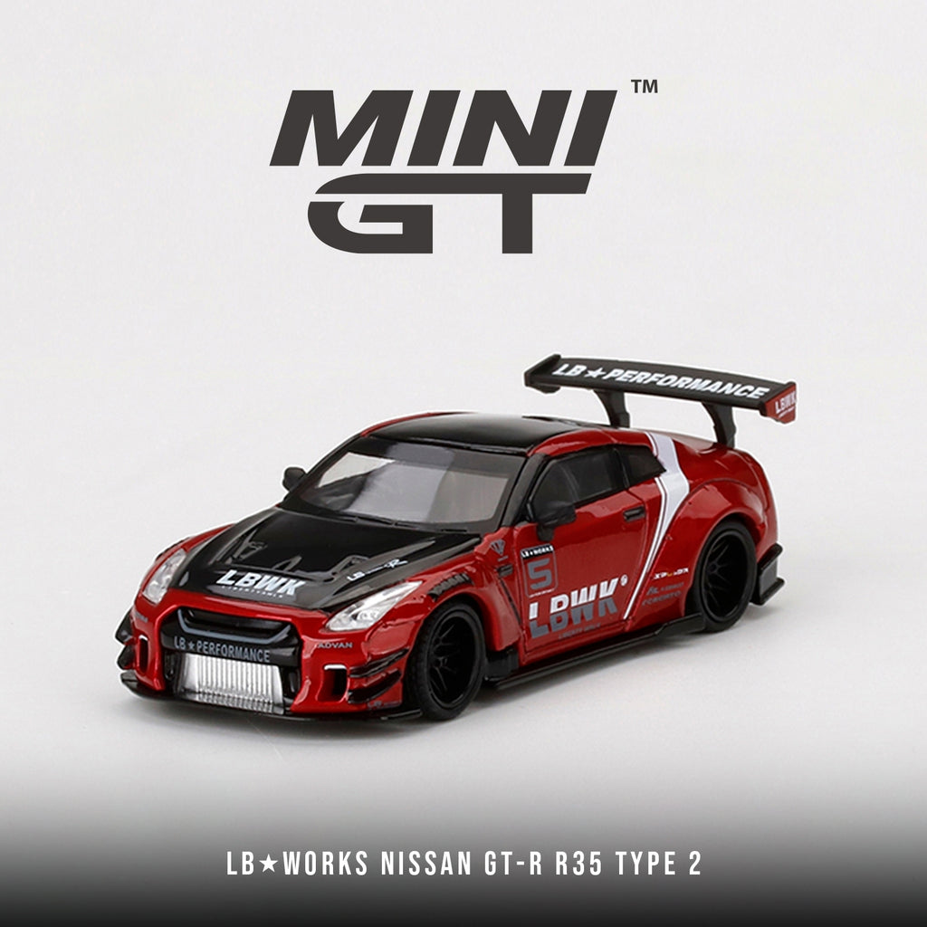 MINI-GT 1/64 LB-WORKS NISSAN GT-R R35 Type2 Rear Wing ver3 Red