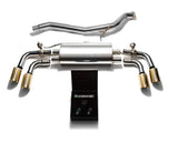 ARMYTRIX Stainless Steel Valvetronic Catback Exhaust System Quad Gold Tips Audi TT | TTS Quattro MK2 8J 2007-2014