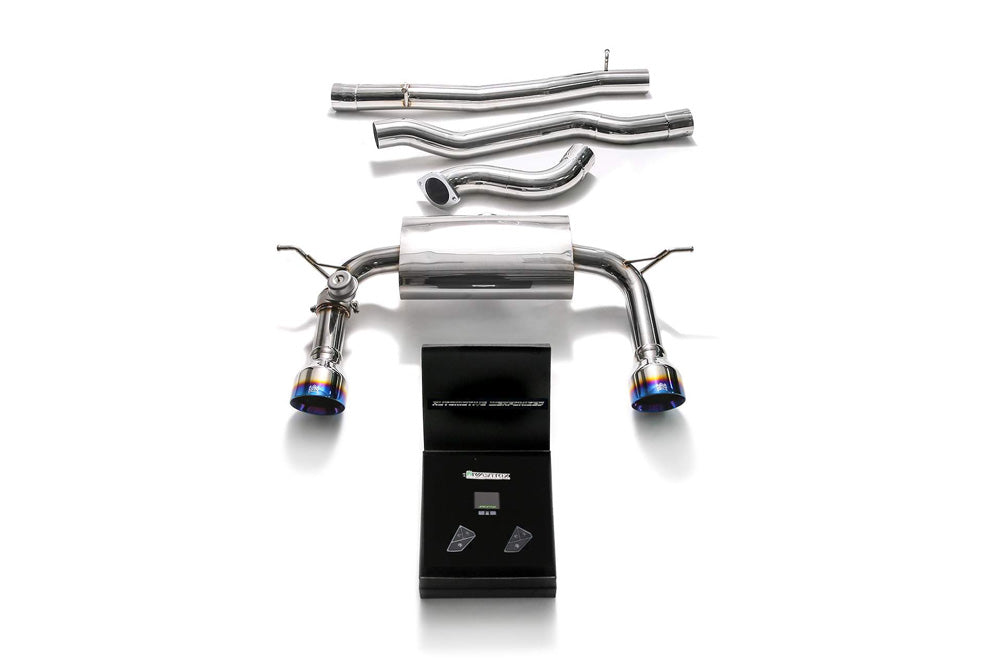 ARMYTRIX Stainless Steel Valvetronic Catback Exhaust System Dual Blue Coated Tips Audi TT MK3 8S 2015-2021