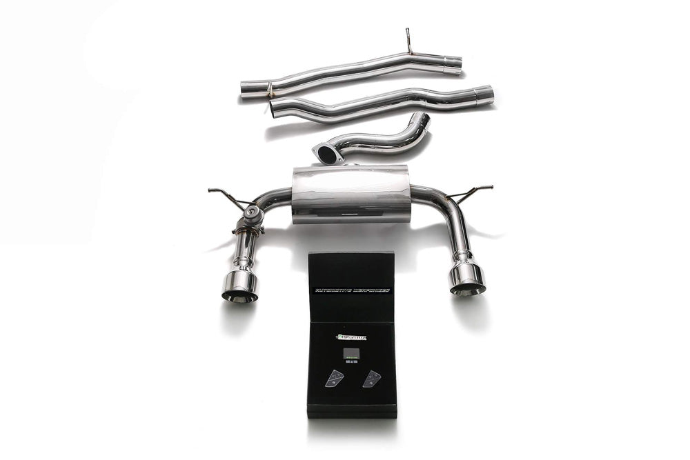 ARMYTRIX Stainless Steel Valvetronic Catback Exhaust System Dual Chrome Silver Tips Audi TT MK3 8S 2015-2021