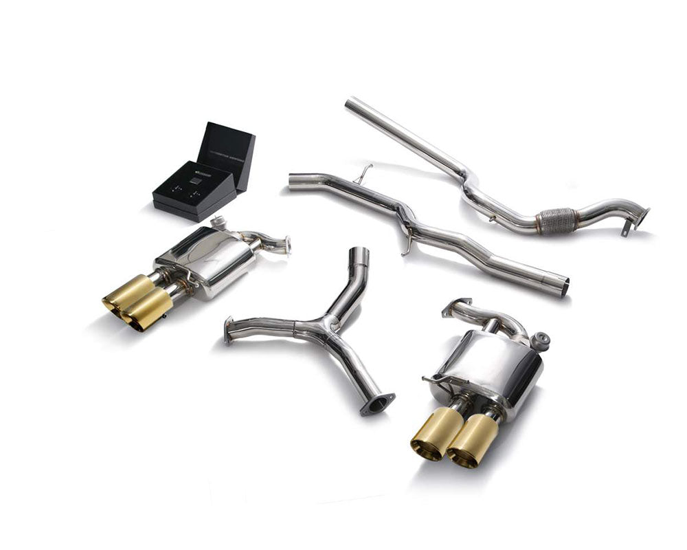 ARMYTRIX Stainless Steel Valvetronic Catback Exhaust System Quad Gold Tips Audi A5 Quattro | A5 Sportback 2.0 TFSI B9 2016-2022