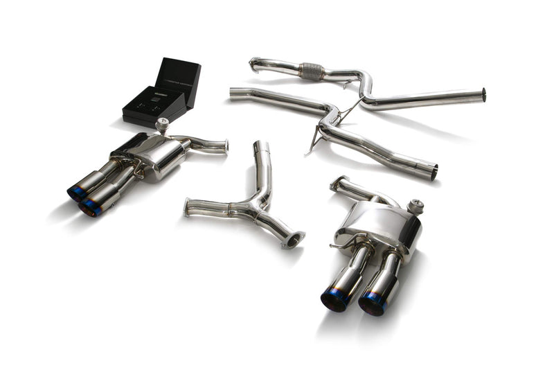 ARMYTRIX Stainless Steel Valvetronic Catback Exhaust System Quad Blue Coated Tips Audi A5 Coupe 2WD B9 2016-2022