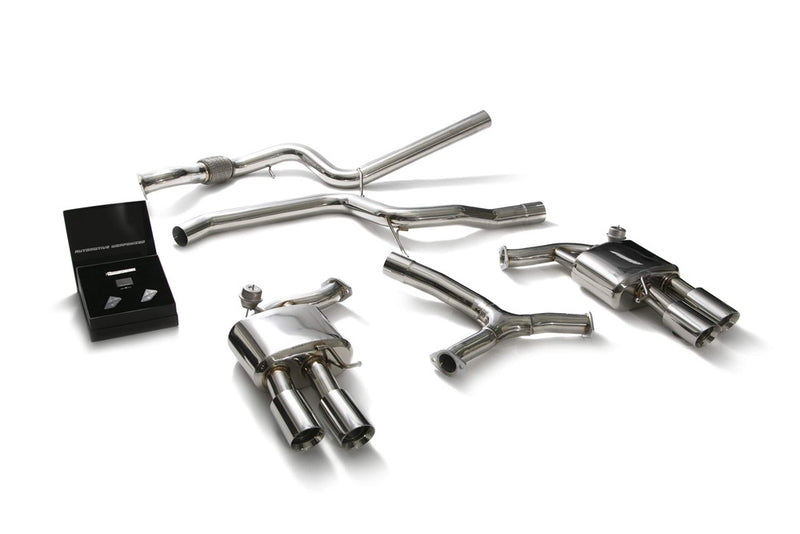 ARMYTRIX Stainless Steel Valvetronic Catback Exhaust System Quad Chrome Silver Tips Audi A5 Coupe 2WD B9 2016-2022