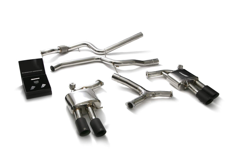 ARMYTRIX Stainless Steel Valvetronic Catback Exhaust System Quad Matte Black Tips Audi A5 Coupe 2WD B9 2016-2022