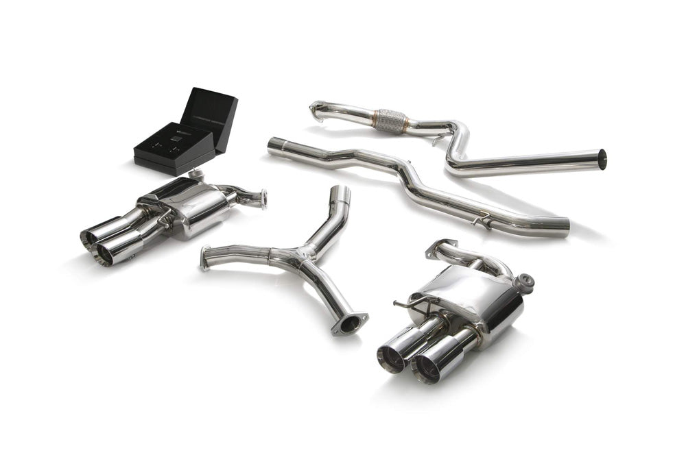 ARMYTRIX Stainless Steel Valvetronic Catback Exhaust System Quad Chrome Silver Tips Audi A5 Coupe 4WD B9 2016-2022