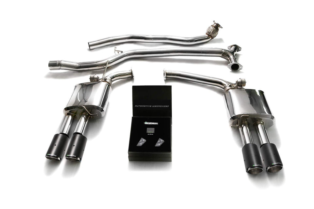 ARMYTRIX Stainless Steel Valvetronic Catback Exhaust System Quad Carbon Tips Audi A5 | A5 Quattro 2005-2015