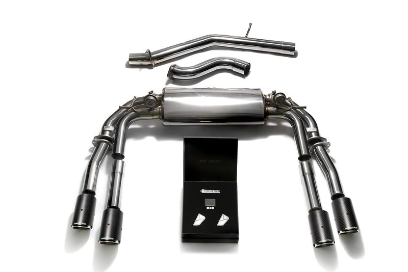 ARMYTRIX Stainless Steel Valvetronic Catback Exhaust System Quad Carbon Tips Audi S3 8V Sedan 2.0 Turbo 2013-2021