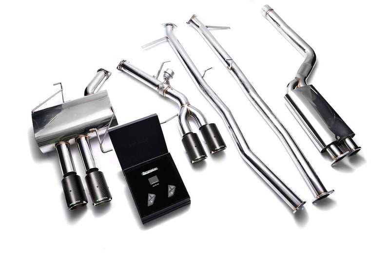 ARMYTRIX Stainless Steel Valvetronic Catback Exhaust System Quad Carbon Tips BMW 520i | 528i F10 N20B20 2011-2019