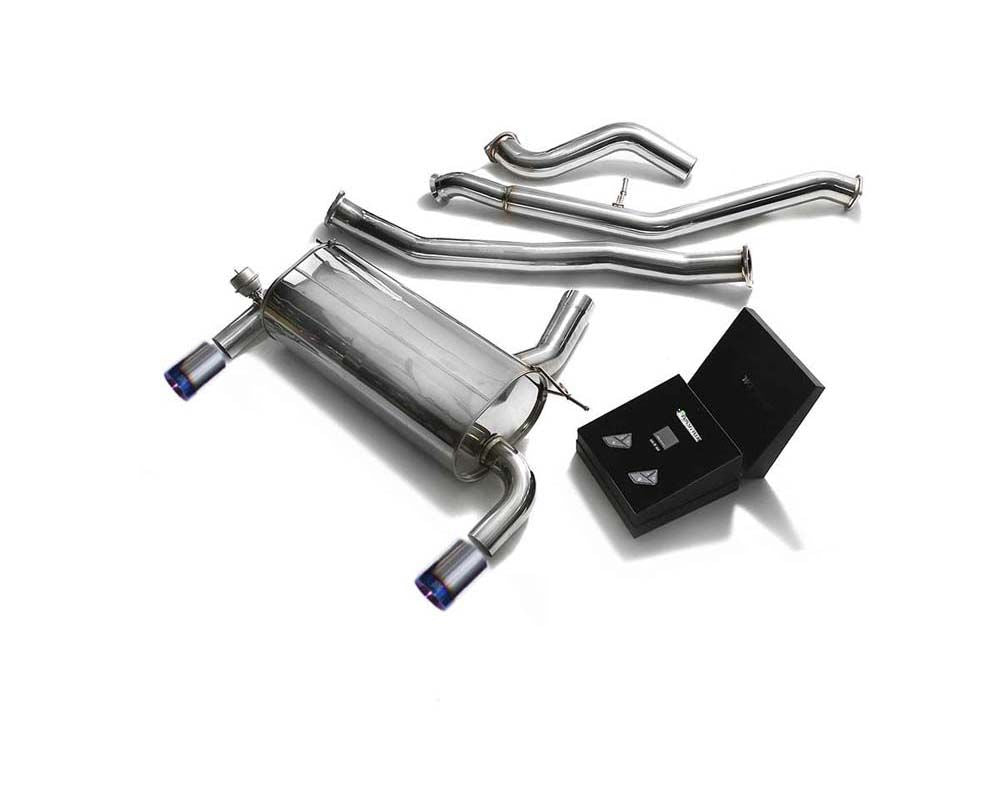 ARMYTRIX Stainless Steel Valvetronic Catback Exhaust System Dual Blue Coated Tips BMW 320i | 328i | 420i | 428i F3X 2011-2014