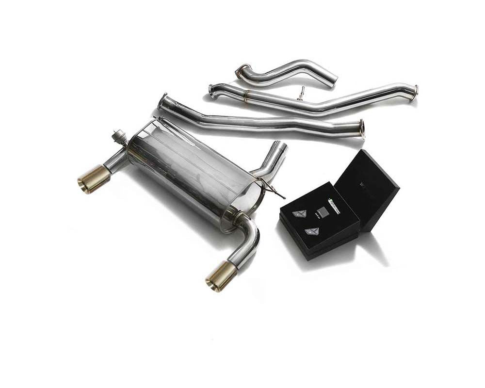 ARMYTRIX Stainless Steel Valvetronic Catback Exhaust System Dual Gold Tips BMW 320i | 328i | 420i | 428i F3X 2011-2014