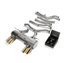 ARMYTRIX Stainless Steel Valvetronic Catback Exhaust System Quad Gold Tips BMW M3 | M4 F8x 2015-2020