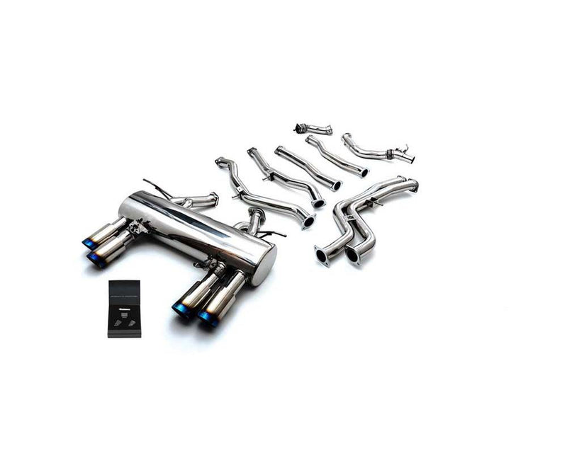 ARMYTRIX Stainless Steel Valvetronic Catback Exhaust System Quad Blue Coated Tips BMW M3 F80 | M4 F82/F83 2014-2020