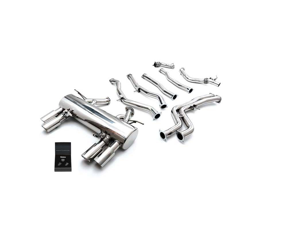 ARMYTRIX Stainless Steel Valvetronic Catback Exhaust System Quad Chrome Silver Tips BMW M3 F80 | M4 F82/F83 2014-2020