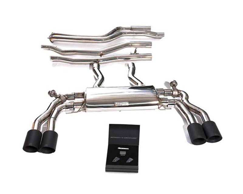 ARMYTRIX Stainless Steel Valvetronic Catback Exhaust System Quad Chrome Matte Black Tips BMW X3 M | X4 M 2019+