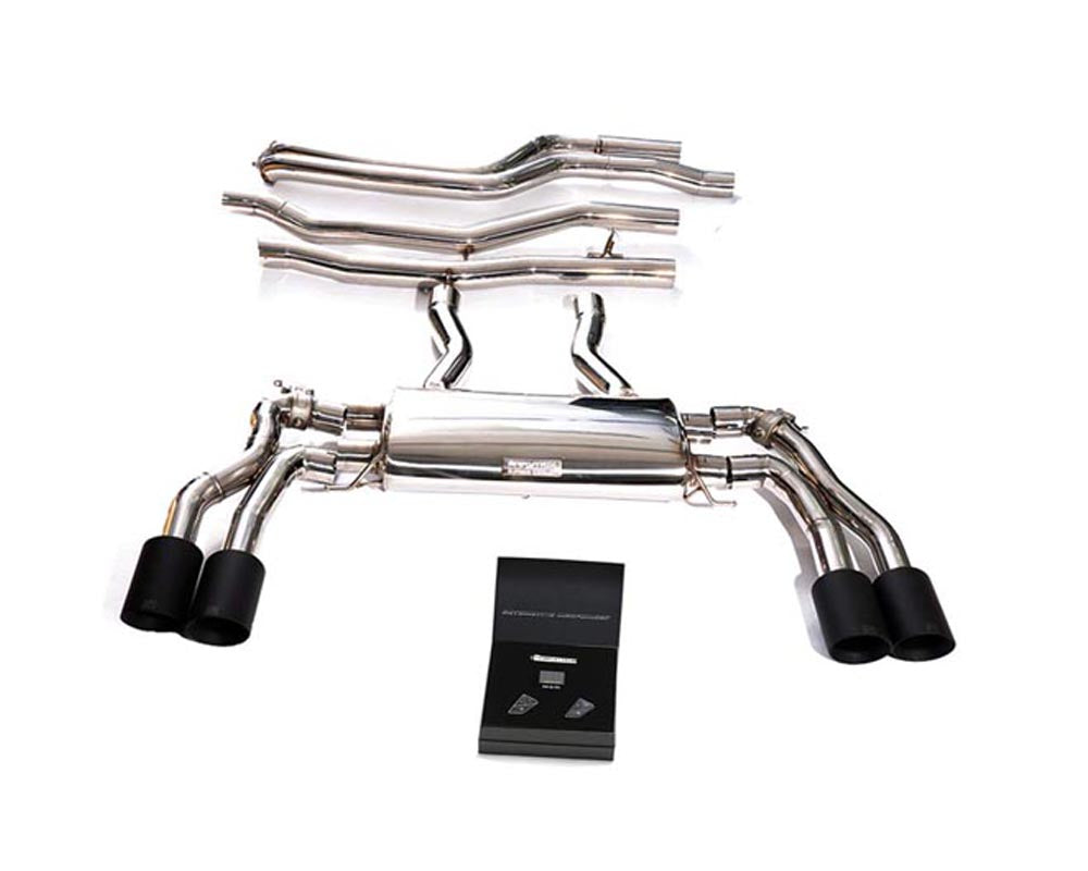 ARMYTRIX Stainless Steel Valvetronic Catback Exhaust System Quad Matte Black Tips BMW X3 M | X4 M 2019+