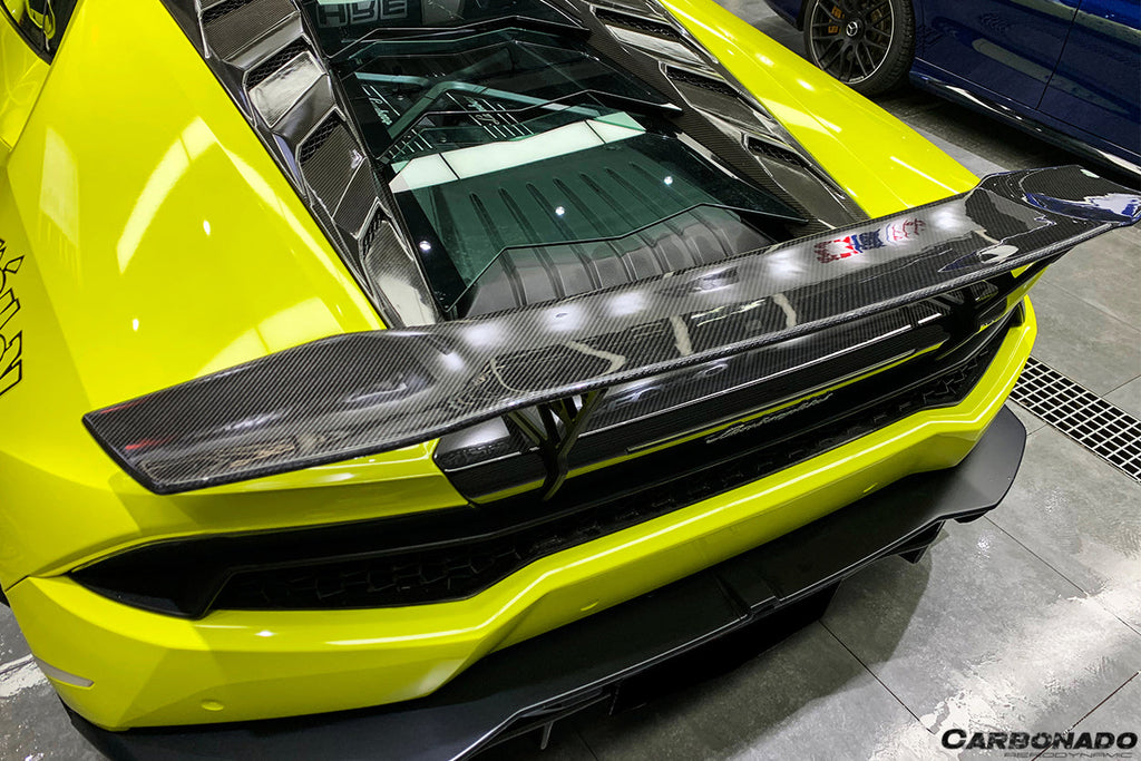 2015-2020 Lamborghini Huracan LP610/LP580 DC Style Carbon Fiber Trunk Spoiler w/ Base