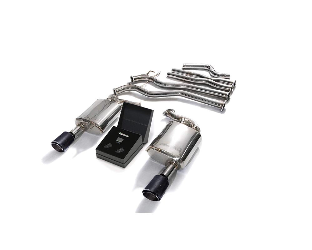 ARMYTRIX Stainless Steel Valvetronic Catback Exhaust System Dual Carbon Tips Ford Mustang GT Coyote 5.0L V8 2015-2022