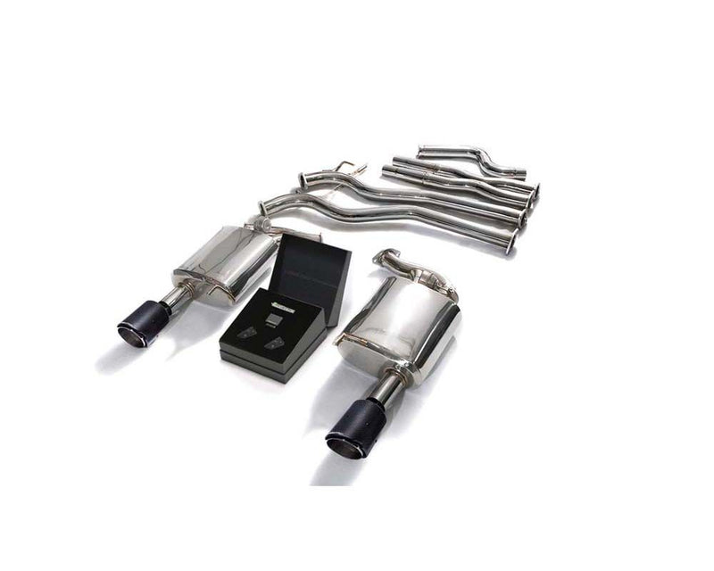 ARMYTRIX Stainless Steel Valvetronic Catback Exhaust System Dual Carbon Tips Ford Mustang GT MK6 5.0L Coyote 2015-2022