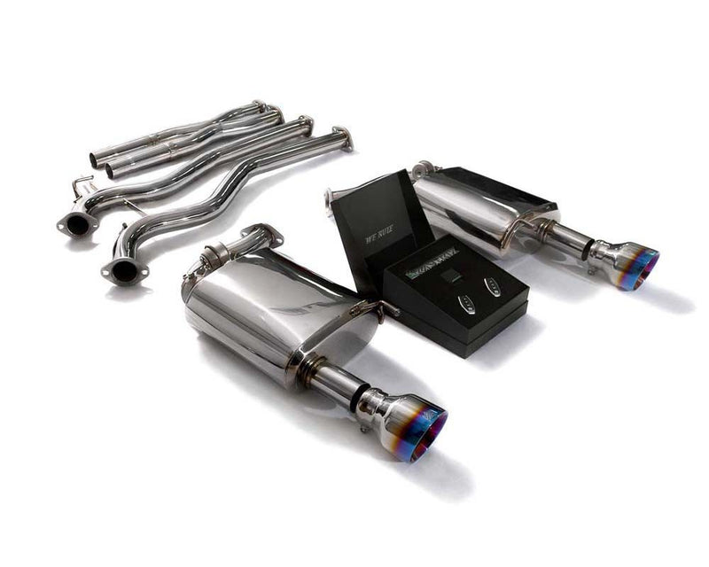 ARMYTRIX Stainless Steel Valvetronic Catback Exhaust System Dual Blue Coated Tips Ford Mustang GT MK6 5.0L Coyote 2015-2022