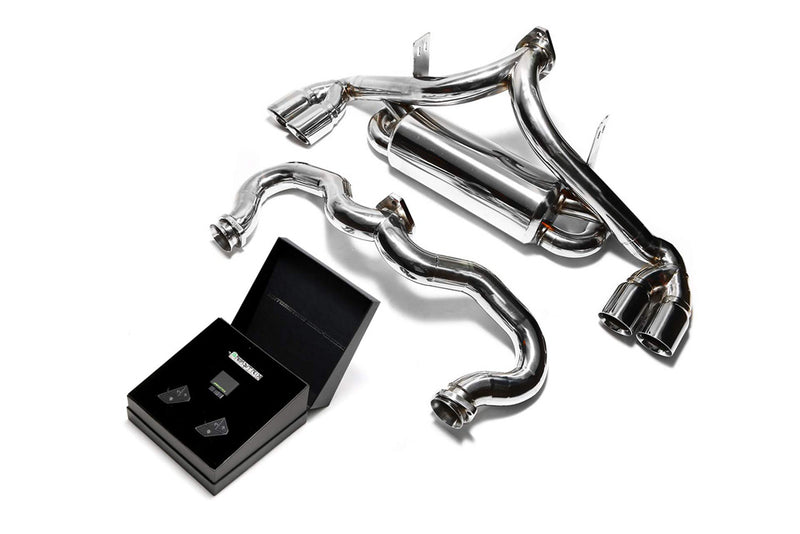 ARMYTRIX Stainless Steel Valvetronic Catback Exhaust System Quad Matte Black Tips Ferrari F355 3.5L V8 1994-1999