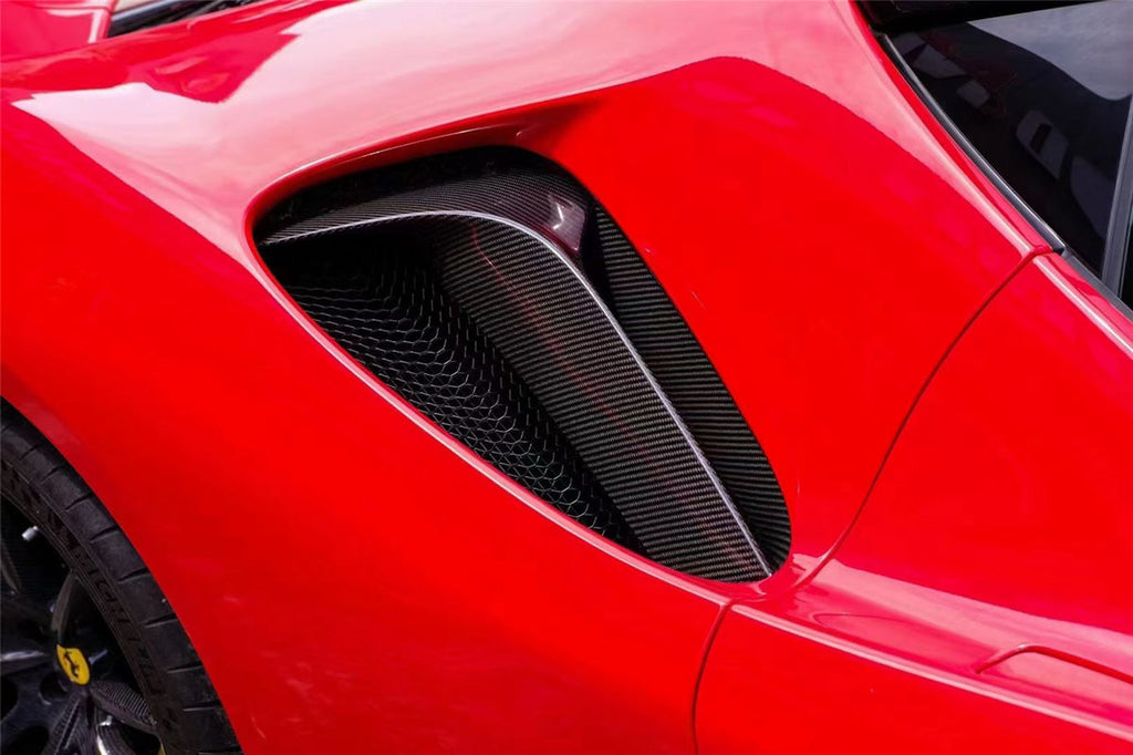 2020-UP Ferrari SF90 Stradale OE Style Autoclave Carbon Fiber Qaurter Panel Side Scoops