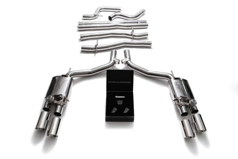 ARMYTRIX Stainless Steel Valvetronic Catback Exhaust System Quad Chrome Tips Maserati Ghibli SQ4 2013-2021