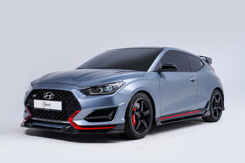 Veloster Front 2020+ HYUNDAI VELOSTER N CARBON PROGRAM: FRONT LIP V2 TYPE B + SIDE ...