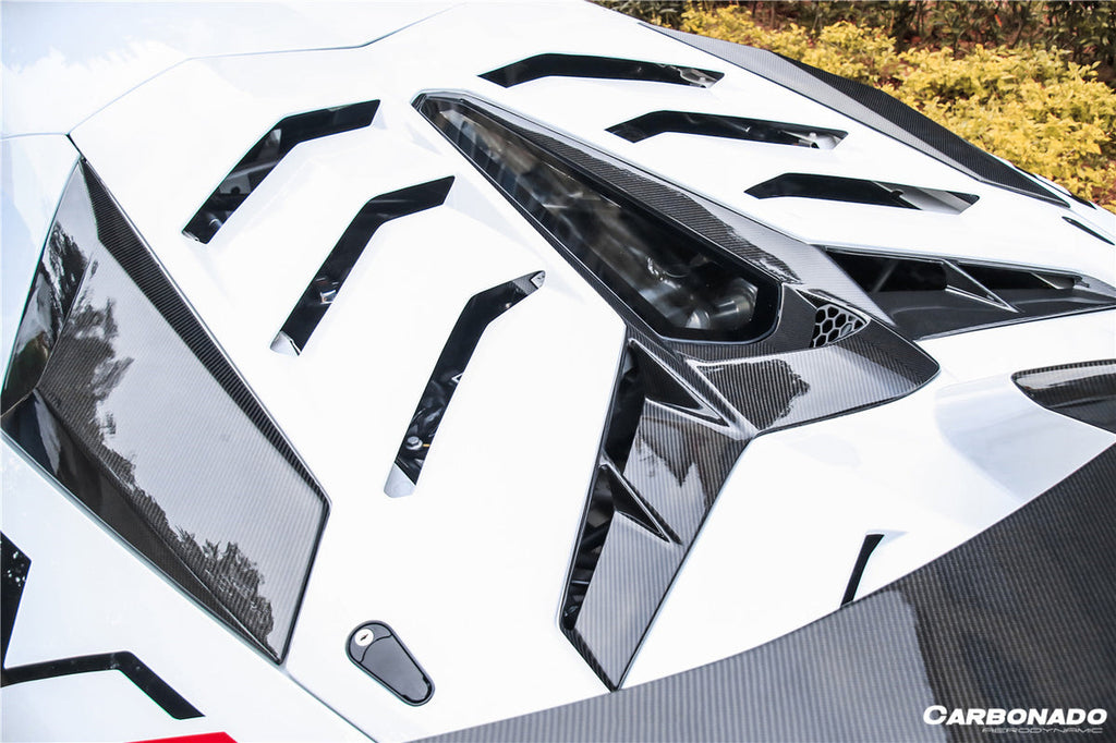 2011-2021 Lamborghini Aventador LP700 LP740 LP750 Coupe/Roadster SVJ Style Part DRY Carbon Fiber Engine Hood And Wing