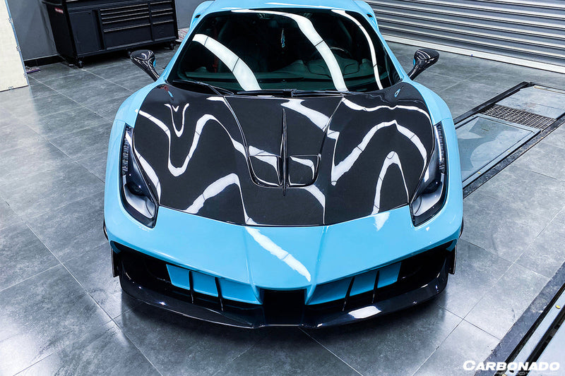 2015-2019 Ferrari 488 GTB/Spyder MA Style Carbon Fiber Hood