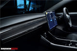 2017-2020 Tesla Model 3 Autoclave Carbon Fiber Dashboard Trim Replacement